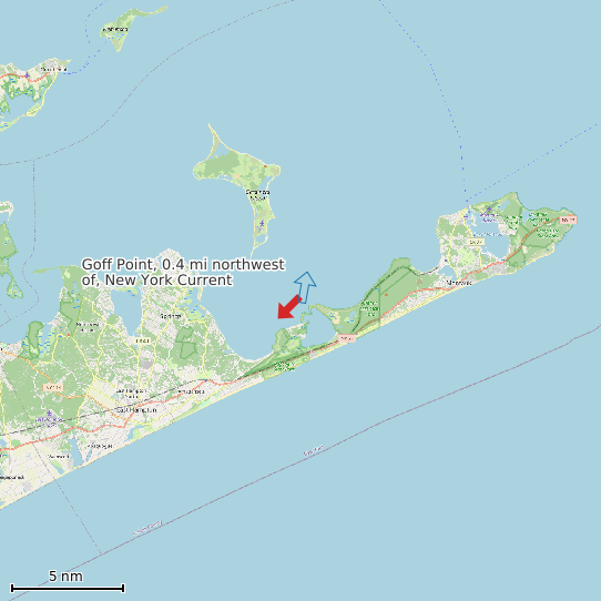 Map of Goff Point, 0.4 mi northwest of, New York Current Prediction Station