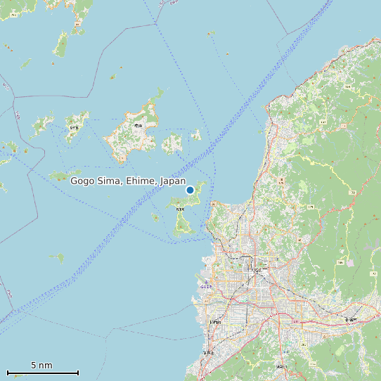 Map of Gogo Sima, Ehime, Japan Tide Prediction Station