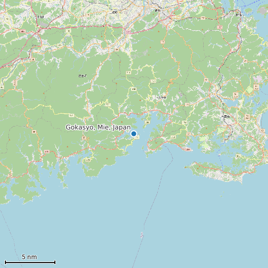 Map of Gokasyo, Mie, Japan Tide Prediction Station