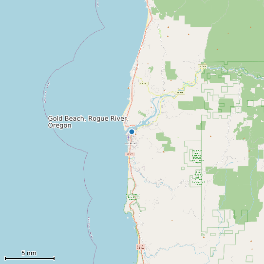 Map of Gold Beach, Rogue River, Oregon Tide Prediction Station