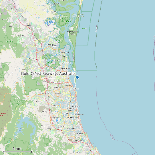 Map of Gold Coast Seaway, Australia Tide Prediction Station