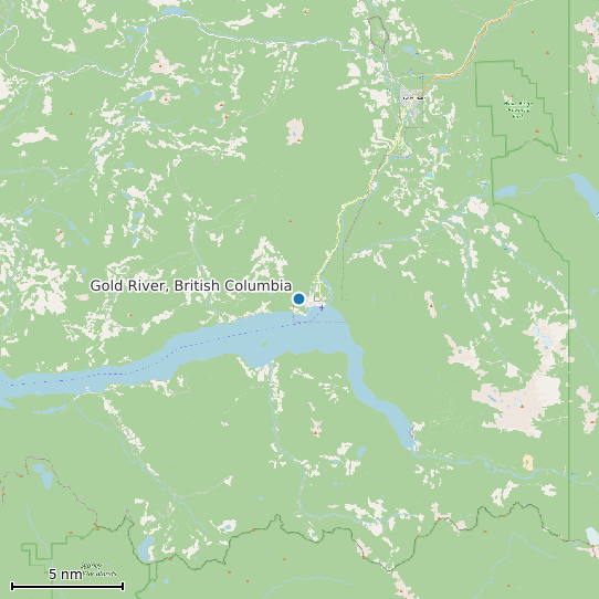 Map of Gold River, British Columbia Tide Prediction Station