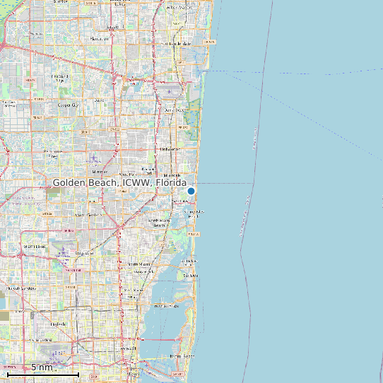 Map of Golden Beach, ICWW, Florida Tide Prediction Station