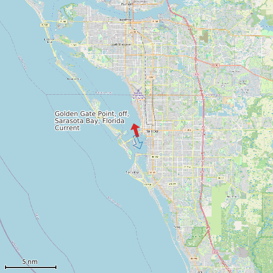Map of Golden Gate Point, off, Sarasota Bay, Florida Current Prediction Station