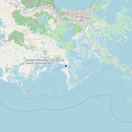 Map of Golden Meadow, Plaisance Canal, Louisiana Tide Prediction Station