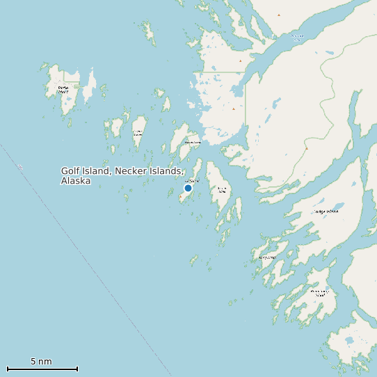 Map of Golf Island, Necker Islands, Alaska Tide Prediction Station