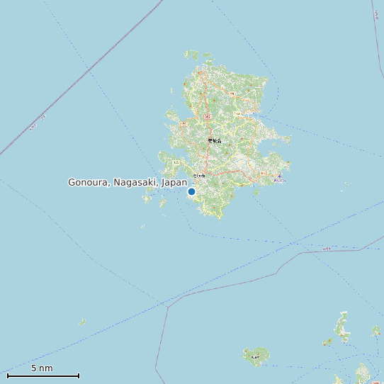 Map of Gonoura, Nagasaki, Japan Tide Prediction Station