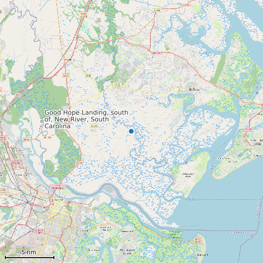 Map of Good Hope Landing, south of, New River, South Carolina Tide Prediction Station