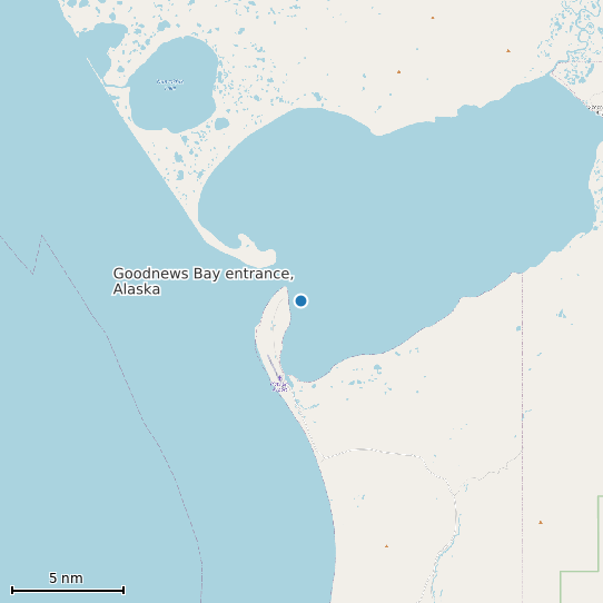 Map of Goodnews Bay entrance, Alaska Tide Prediction Station