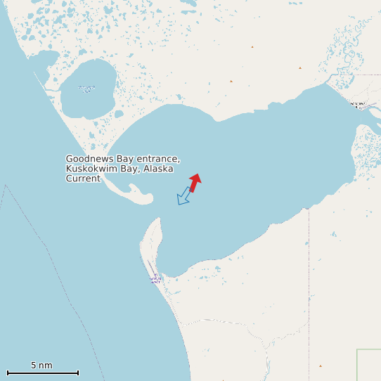 Map of Goodnews Bay entrance, Kuskokwim Bay, Alaska Current Prediction Station