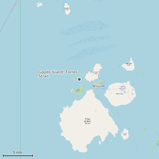 Map of Goods Island, Torres Strait Tide Prediction Station
