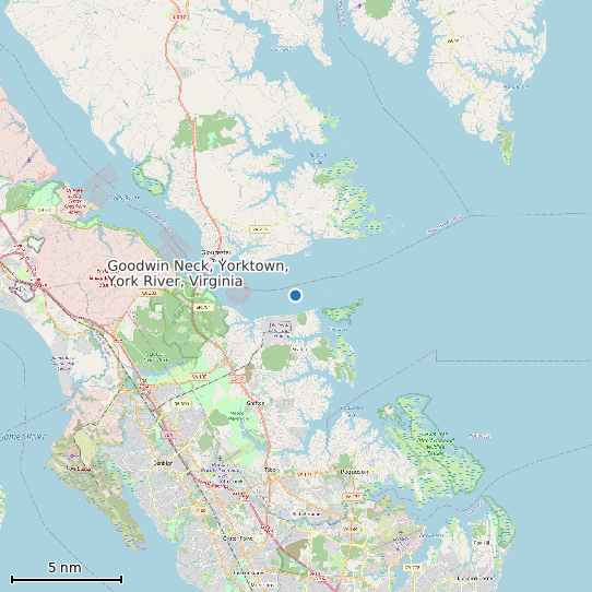 Map of Goodwin Neck, Yorktown, York River, Virginia Tide Prediction Station