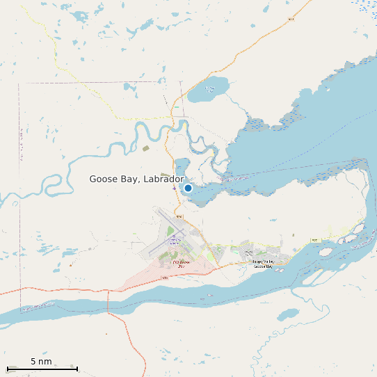 Map of Goose Bay, Labrador Tide Prediction Station