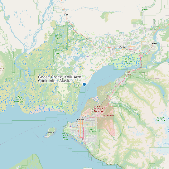 Map of Goose Creek, Knik Arm, Cook Inlet, Alaska Tide Prediction Station