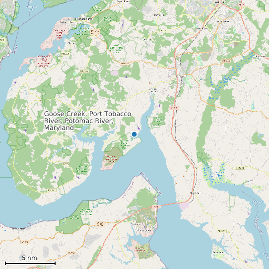 Map of Goose Creek, Port Tobacco River, Potomac River, Maryland Tide Prediction Station