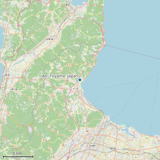 Map of Ao, Toyama, Japan Tide Prediction Station