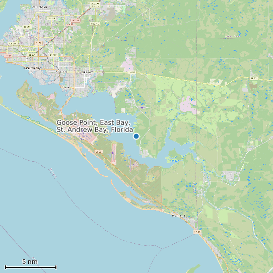 Map of Goose Point, East Bay, St. Andrew Bay, Florida Tide Prediction Station