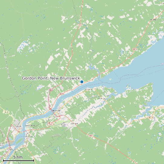 Map of Gordon Point, New Brunswick Tide Prediction Station