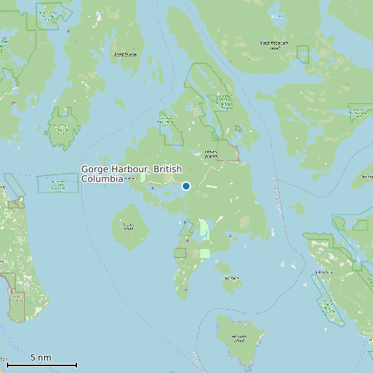 Map of Gorge Harbour, British Columbia Tide Prediction Station