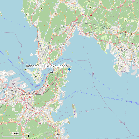 Map of Aohama, Hukuoka, Japan Tide Prediction Station