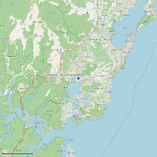 Map of Gosford, Australia Tide Prediction Station