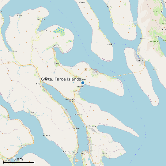 Map of G�ta, Faroe Islands Tide Prediction Station