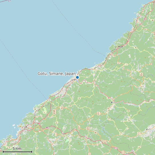 Map of Gotu, Simane, Japan Tide Prediction Station