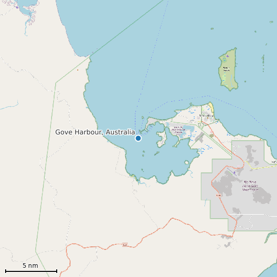 Map of Gove Harbour, Australia Tide Prediction Station
