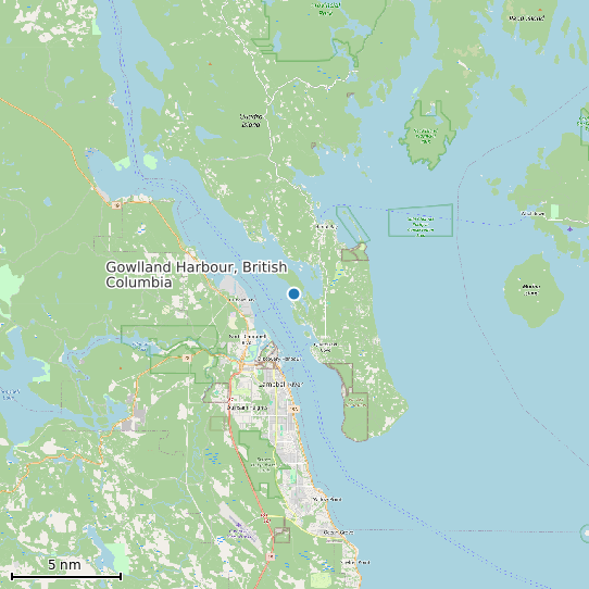 Map of Gowlland Harbour, British Columbia Tide Prediction Station