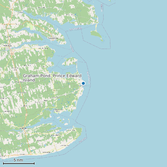 Map of Graham Pond, Prince Edward Island Tide Prediction Station