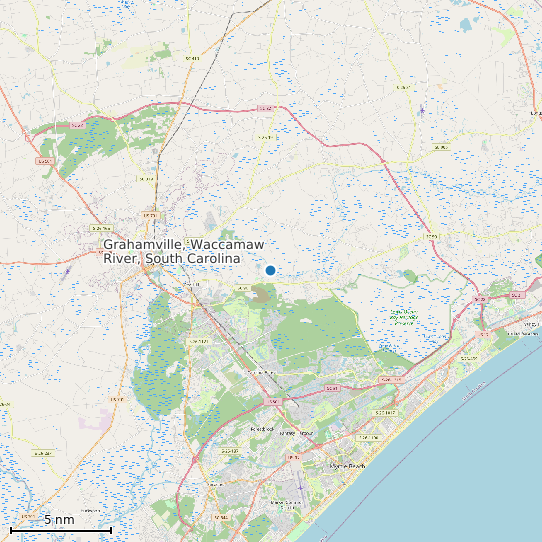 Map of Grahamville, Waccamaw River, South Carolina Tide Prediction Station