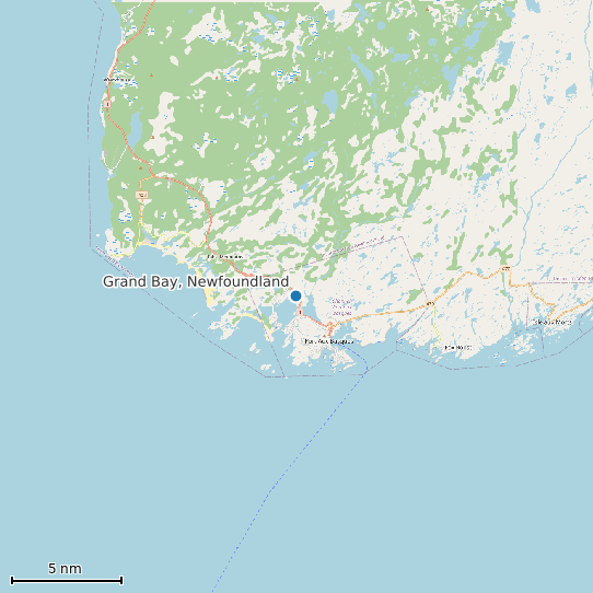 Map of Grand Bay, Newfoundland Tide Prediction Station