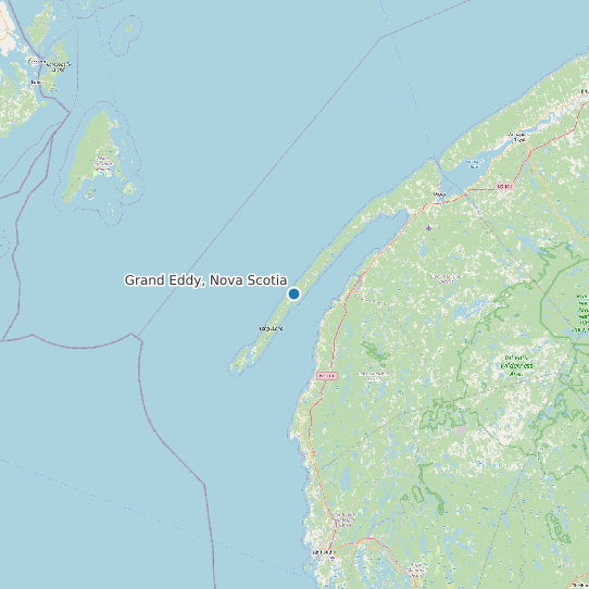 Map of Grand Eddy, Nova Scotia Tide Prediction Station