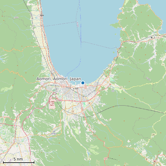 Map of Aomori, Aomori, Japan Tide Prediction Station