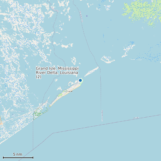Map of Grand Isle, Mississippi River Delta, Louisiana (2) Tide Prediction Station