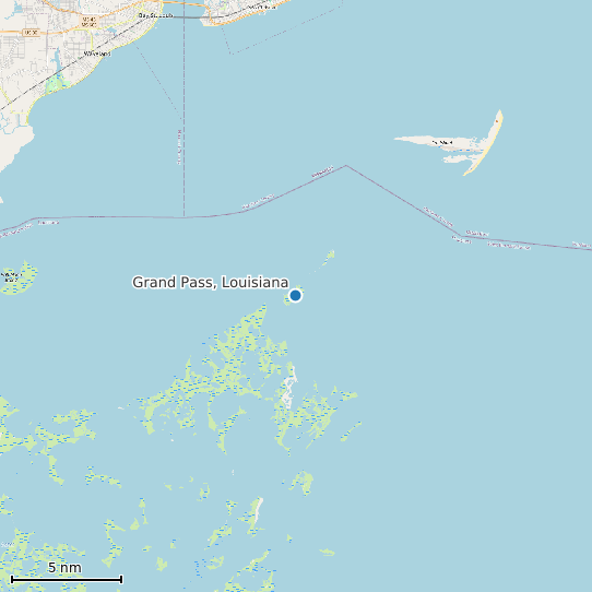 Map of Grand Pass, Louisiana Tide Prediction Station
