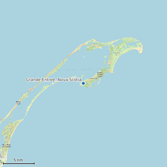 Map of Grande Entree, Nova Scotia Tide Prediction Station