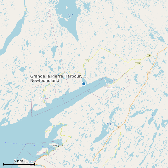 Map of Grande le Pierre Harbour, Newfoundland Tide Prediction Station