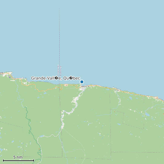 Map of Grande-Vall�e, Qu�bec Tide Prediction Station