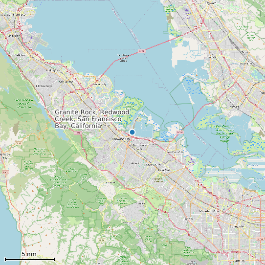 Map of Granite Rock, Redwood Creek, San Francisco Bay, California Tide Prediction Station