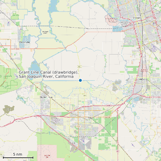 Map of Grant Line Canal (drawbridge), San Joaquin River, California Tide Prediction Station