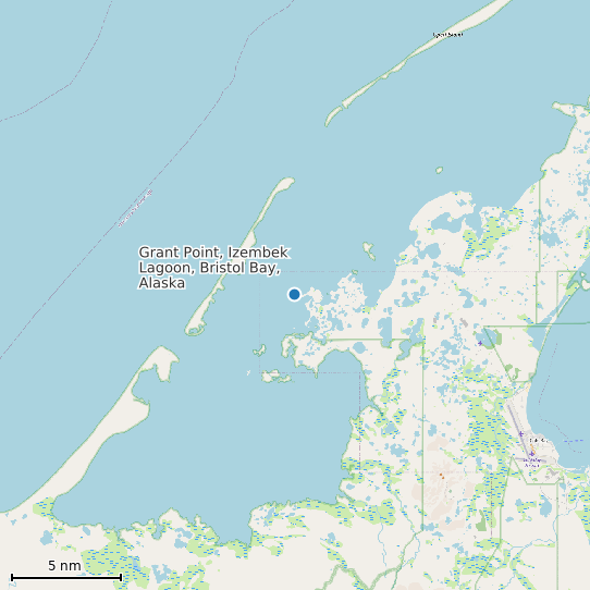 Map of Grant Point, Izembek Lagoon, Bristol Bay, Alaska Tide Prediction Station
