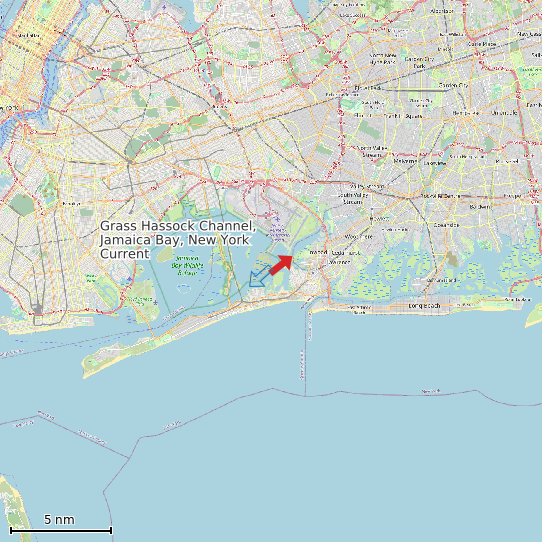 Map of Grass Hassock Channel, Jamaica Bay, New York Current Prediction Station