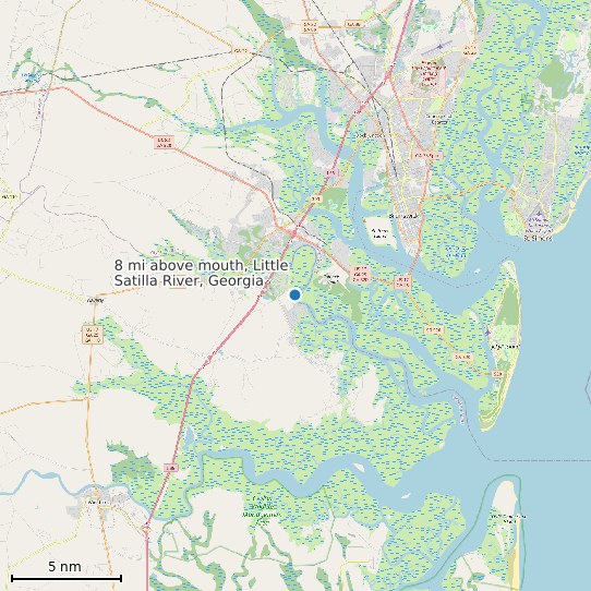 Map of 8 mi above mouth, Little Satilla River, Georgia Tide Prediction Station