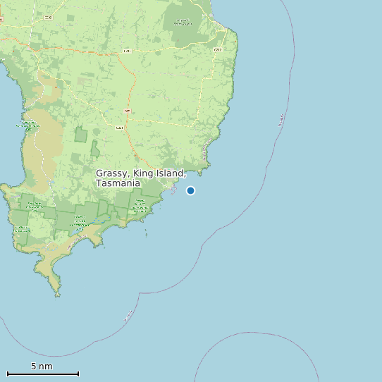 Map of Grassy, King Island, Tasmania Tide Prediction Station