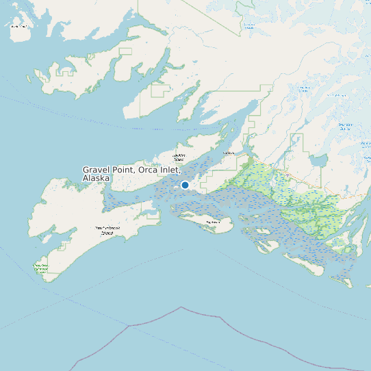 Map of Gravel Point, Orca Inlet, Alaska Tide Prediction Station