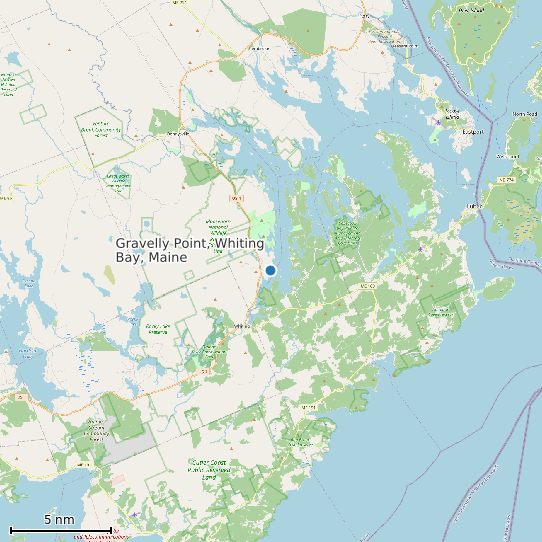 Map of Gravelly Point, Whiting Bay, Maine Tide Prediction Station