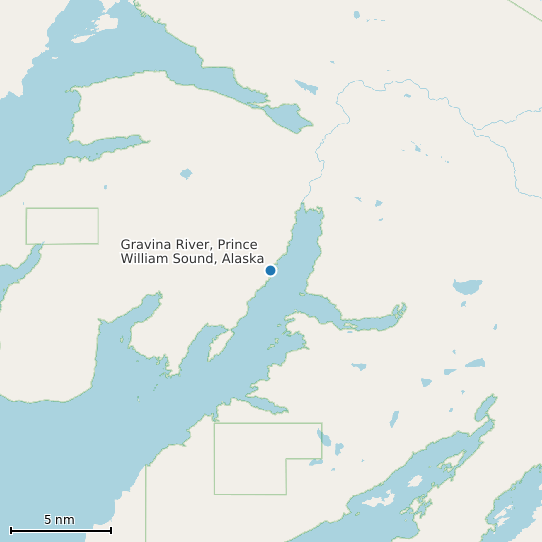 Map of Gravina River, Prince William Sound, Alaska Tide Prediction Station