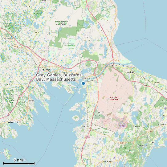 Map of Gray Gables, Buzzards Bay, Massachusetts Tide Prediction Station