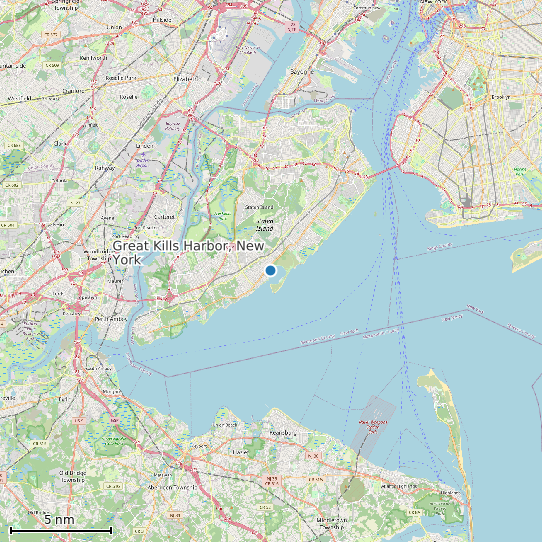 Map of Great Kills Harbor, New York Tide Prediction Station